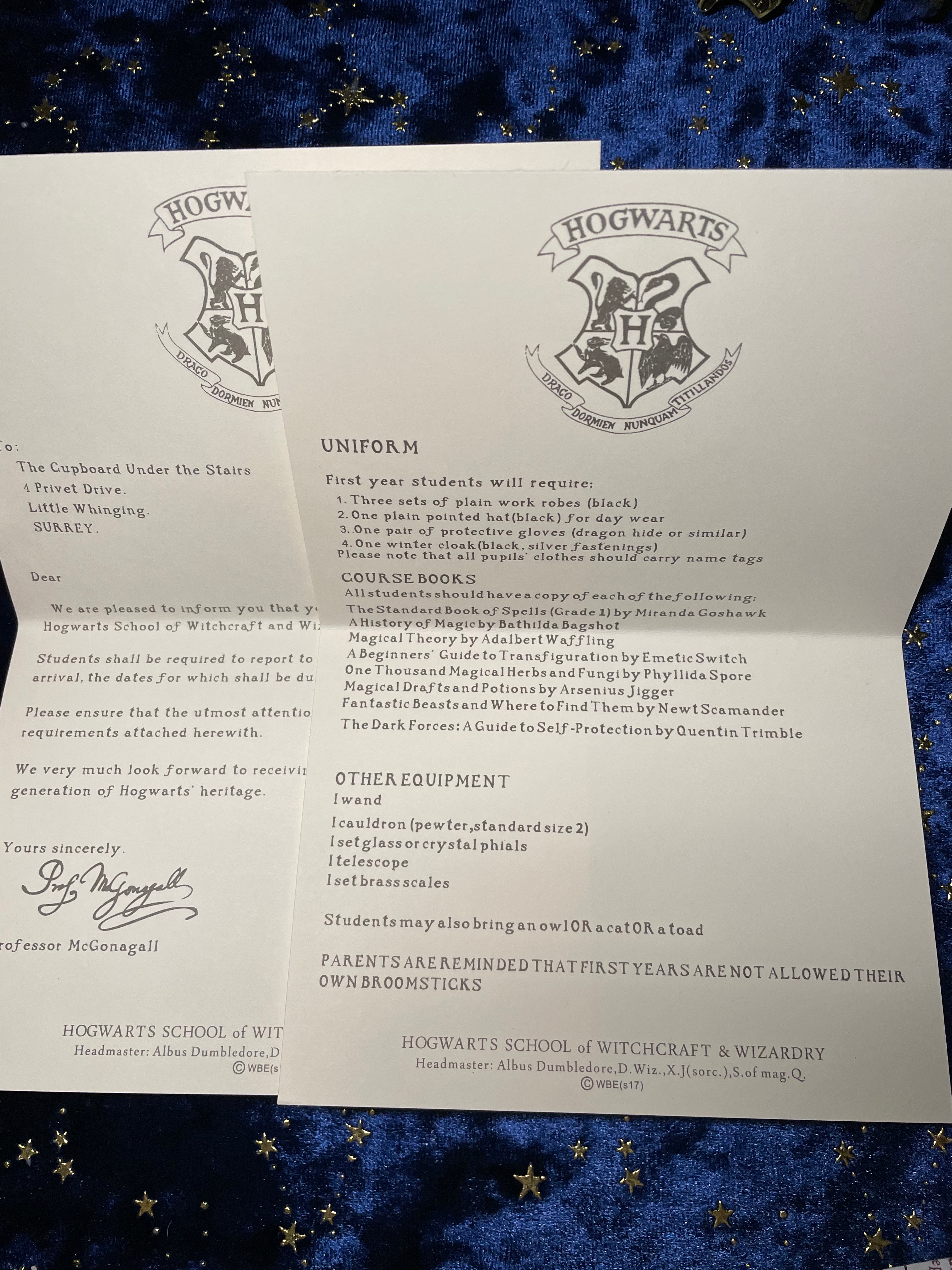 Hogwarts Letter set（Including 6 items）